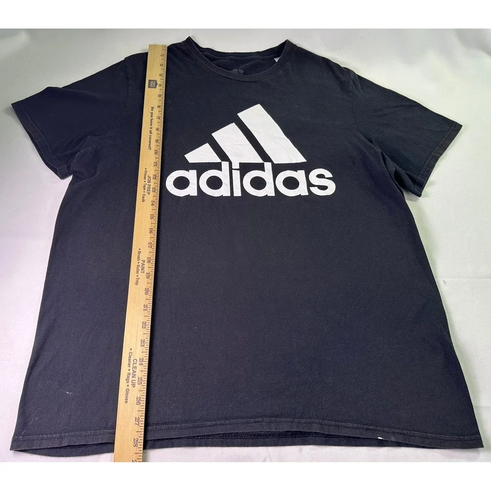Adidas Amplifier Tee Mens XL Black White‎ Logo Graphic T-Shirt Stained Flaws